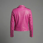 Women’s Chic Pink Leather Jacket