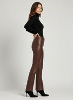 Women’s Chocolate Straight Leg Faux Leather Pants