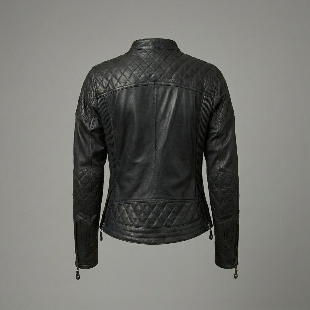 Women's Classic Black Leather Jacket
