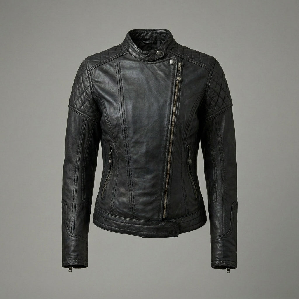 Women's Classic Black Leather Jacket