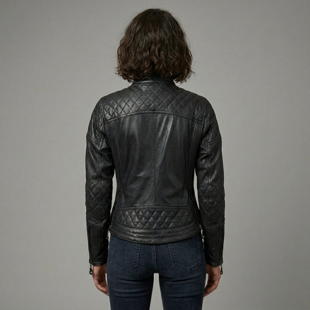 Women's Classic Black Leather Jacket