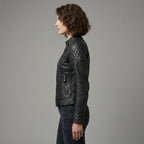 Women's Classic Black Leather Jacket