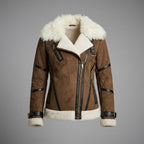 Women’s Classic Brown Shearling Aviator Jacket