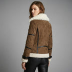 Women’s Classic Brown Shearling Aviator Jacket