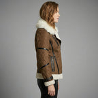 Women’s Classic Brown Shearling Aviator Jacket