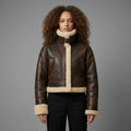 Women’s Dark Brown B3 Shearling Aviator Bomber Jacket