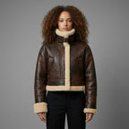 Women’s Dark Brown B3 Shearling Aviator Bomber Jacket
