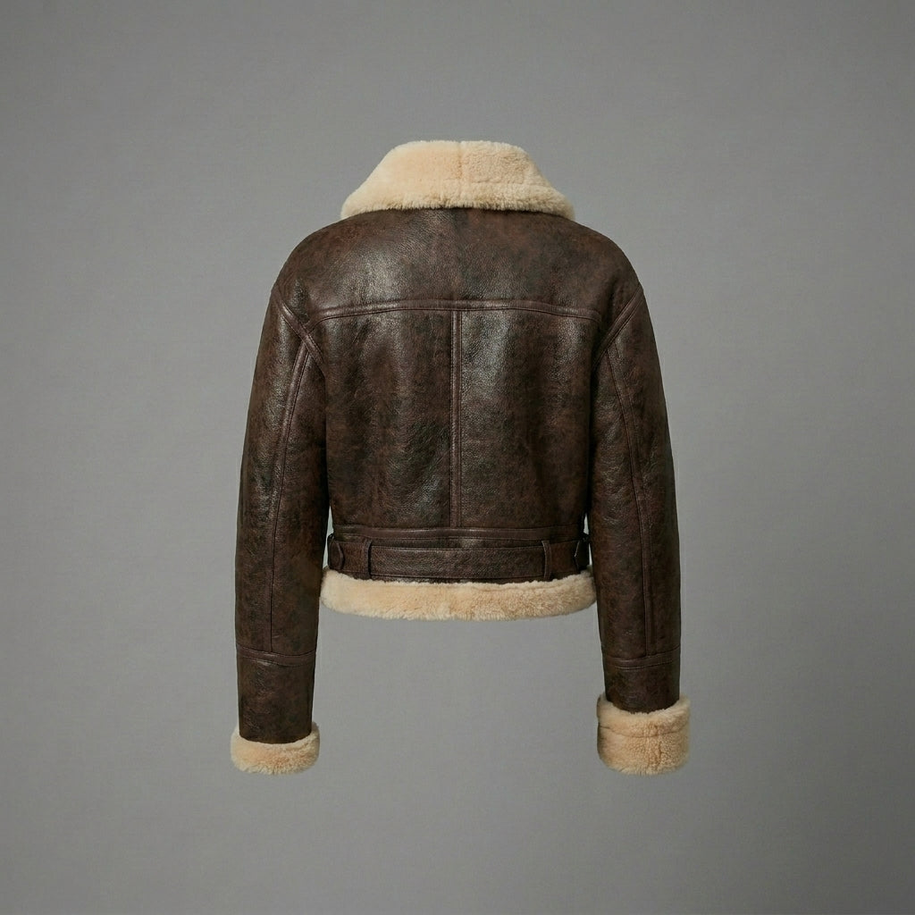 Women’s Dark Brown B3 Shearling Aviator Bomber Jacket