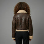 Women’s Dark Brown B3 Shearling Aviator Bomber Jacket