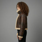 Women’s Dark Brown B3 Shearling Aviator Bomber Jacket