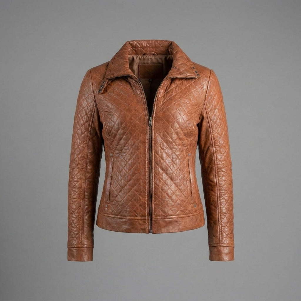 Women's Heritage Brown Quilted Leather Jacket