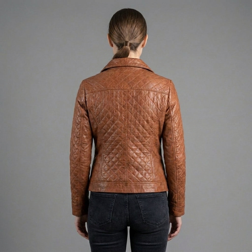 Women's Heritage Brown Quilted Leather Jacket