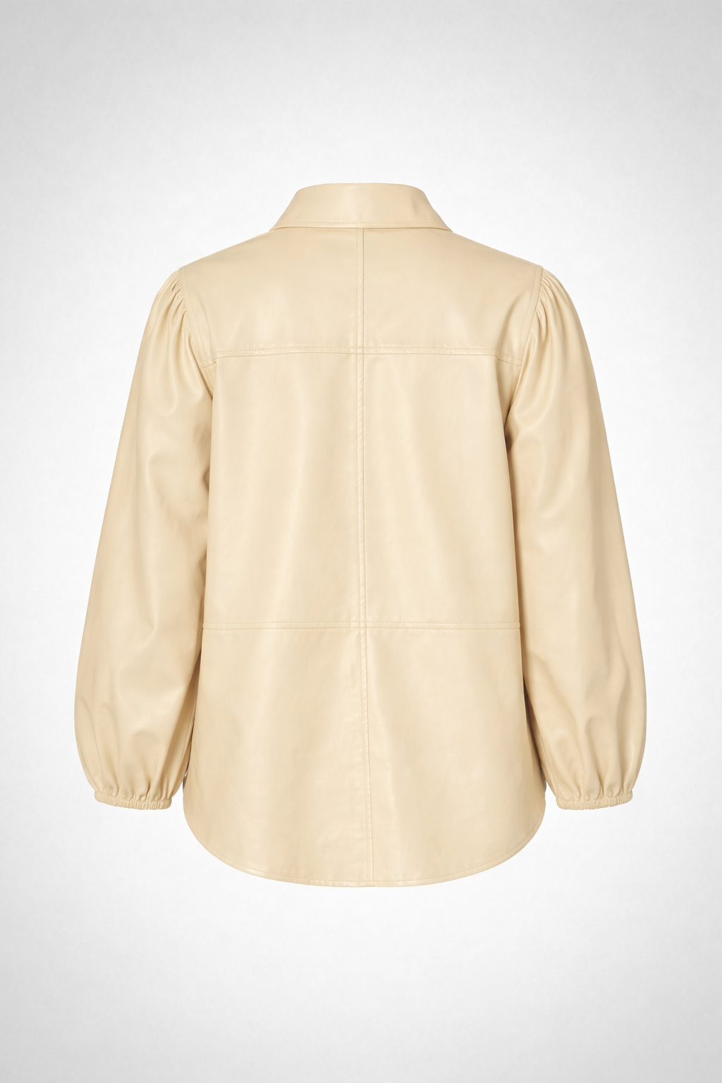 Women’s Latte Beige Faux Leather Shirt