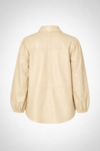 Women’s Latte Beige Faux Leather Shirt
