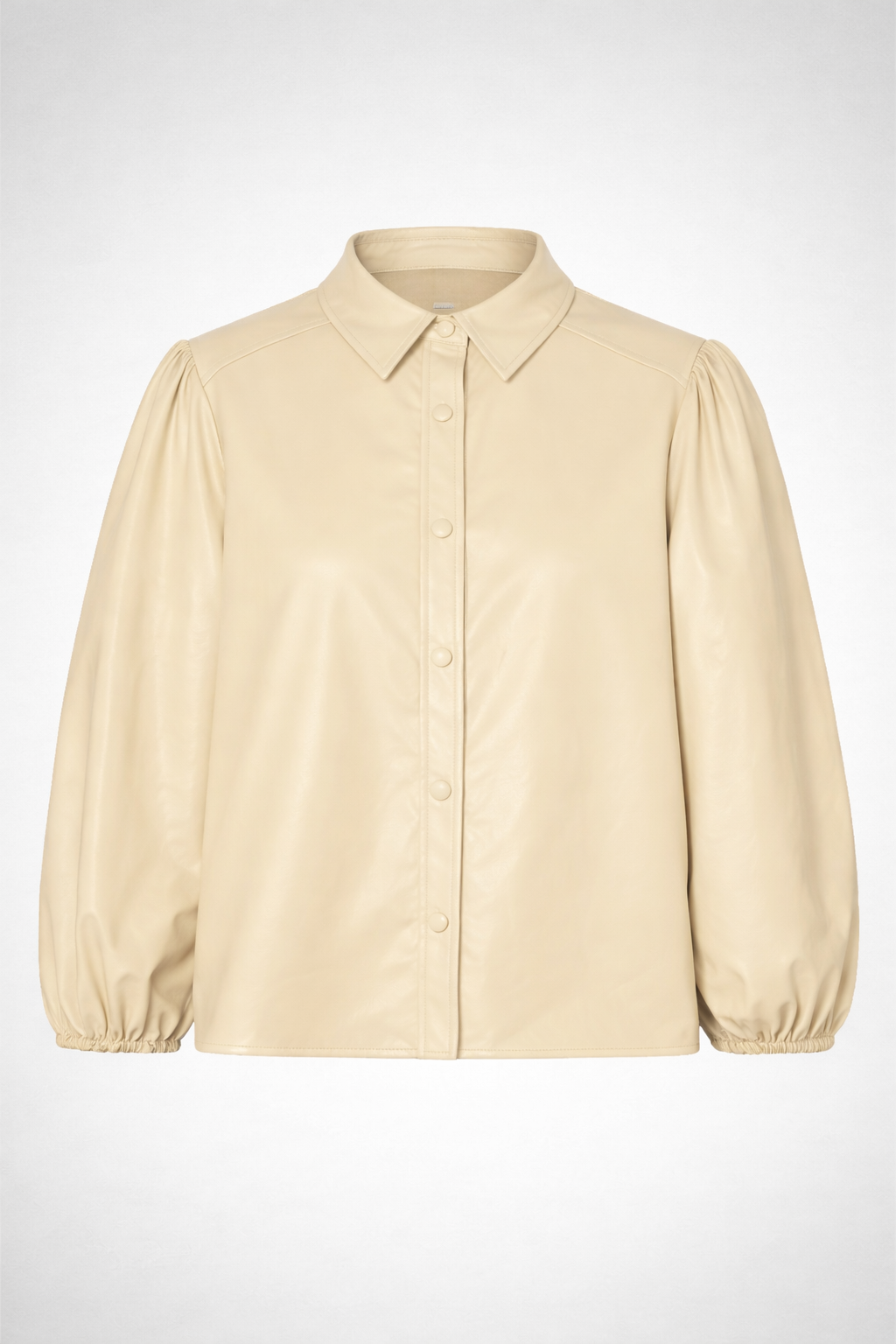 Women’s Latte Beige Faux Leather Shirt