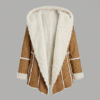 Women’s Luxe Brown Fur Shearling Coat – Aviator Winter Jacket
