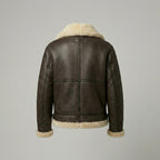 Women’s Luxe Brown Shearling Aviator Leather Jacket