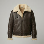 Women’s Luxe Brown Shearling Aviator Leather Jacket
