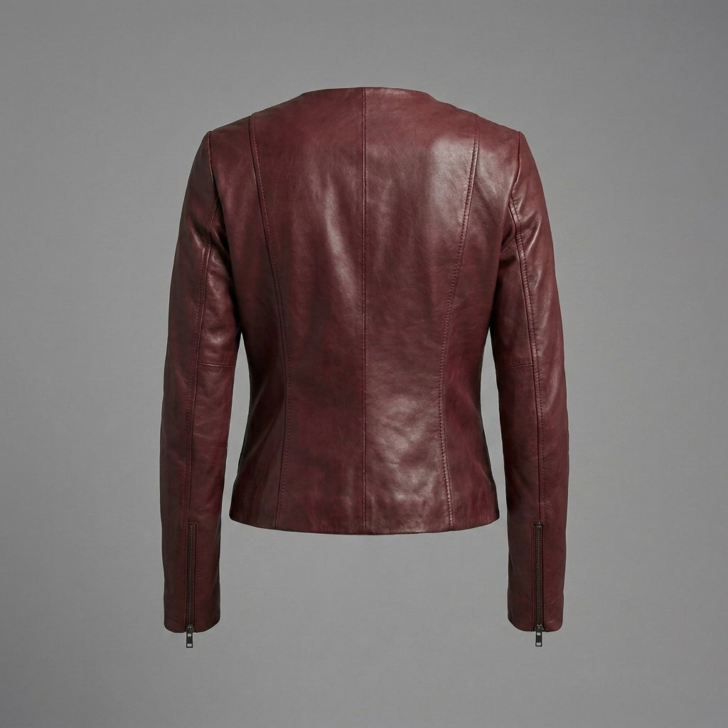 Women’s Luxe Dark Brown Leather Blazer Jacket