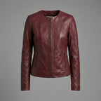 Women’s Luxe Dark Brown Leather Blazer Jacket