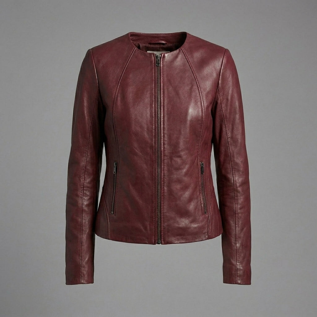 Women’s Luxe Dark Brown Leather Blazer Jacket