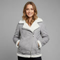 Women’s Luxe Grey Suede Shearling Jacket