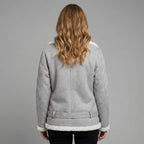 Women’s Luxe Grey Suede Shearling Jacket