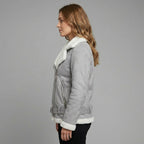 Women’s Luxe Grey Suede Shearling Jacket