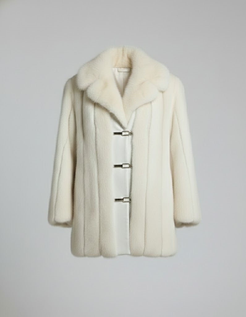 Women’s Luxe White Faux Fur Winter Coat