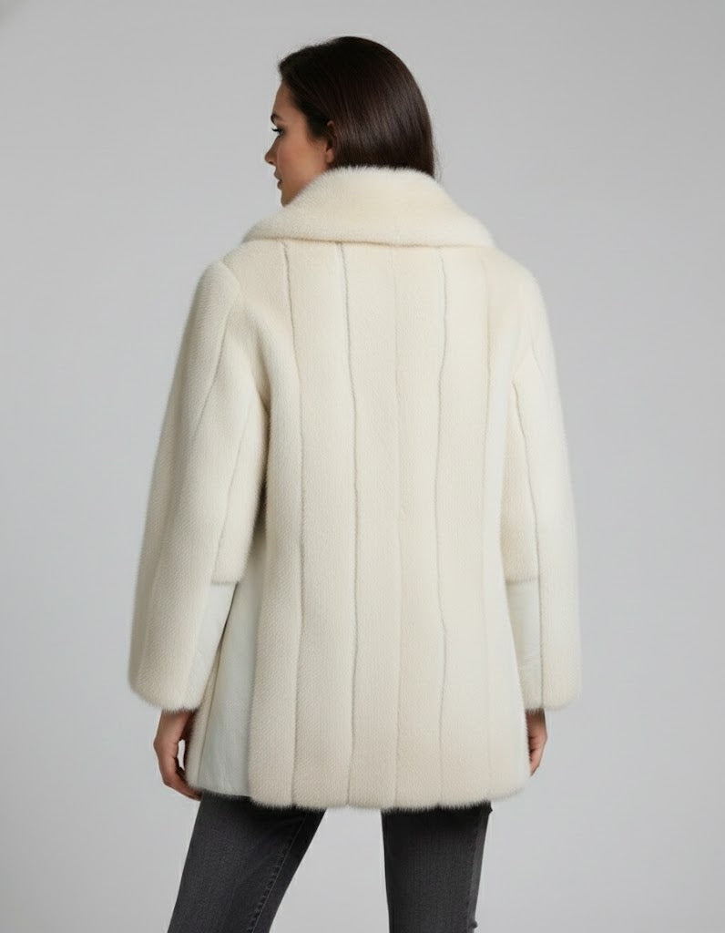 Women’s Luxe White Faux Fur Winter Coat
