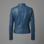 Women’s Midnight Blue Café Racer Leather Jacket
