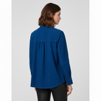 Women’s Midnight Blue Longline Leather Shirt