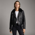 Women’s Midnight Luxe Fur Collar Leather Jacket
