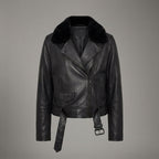 Women’s Midnight Luxe Fur Collar Leather Jacket