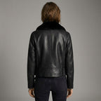 Women’s Midnight Luxe Fur Collar Leather Jacket