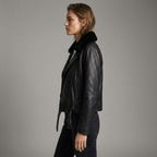 Women’s Midnight Luxe Fur Collar Leather Jacket