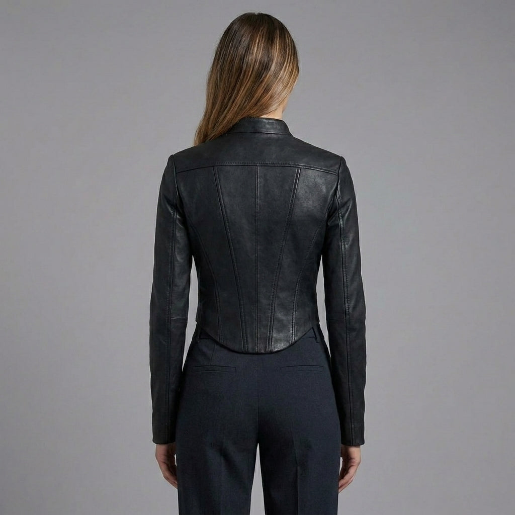 Women’s Midnight Moto Corset Leather Jacket