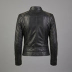 Women’s Midnight Studded Leather Biker Jacket