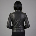 Women’s Midnight Studded Leather Biker Jacket