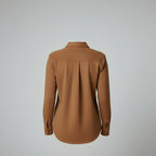 Women’s Mocha Faux Suede Button-Down Shirt Jacket