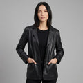 Women’s Luxe Tan Lambskin Leather Blazer