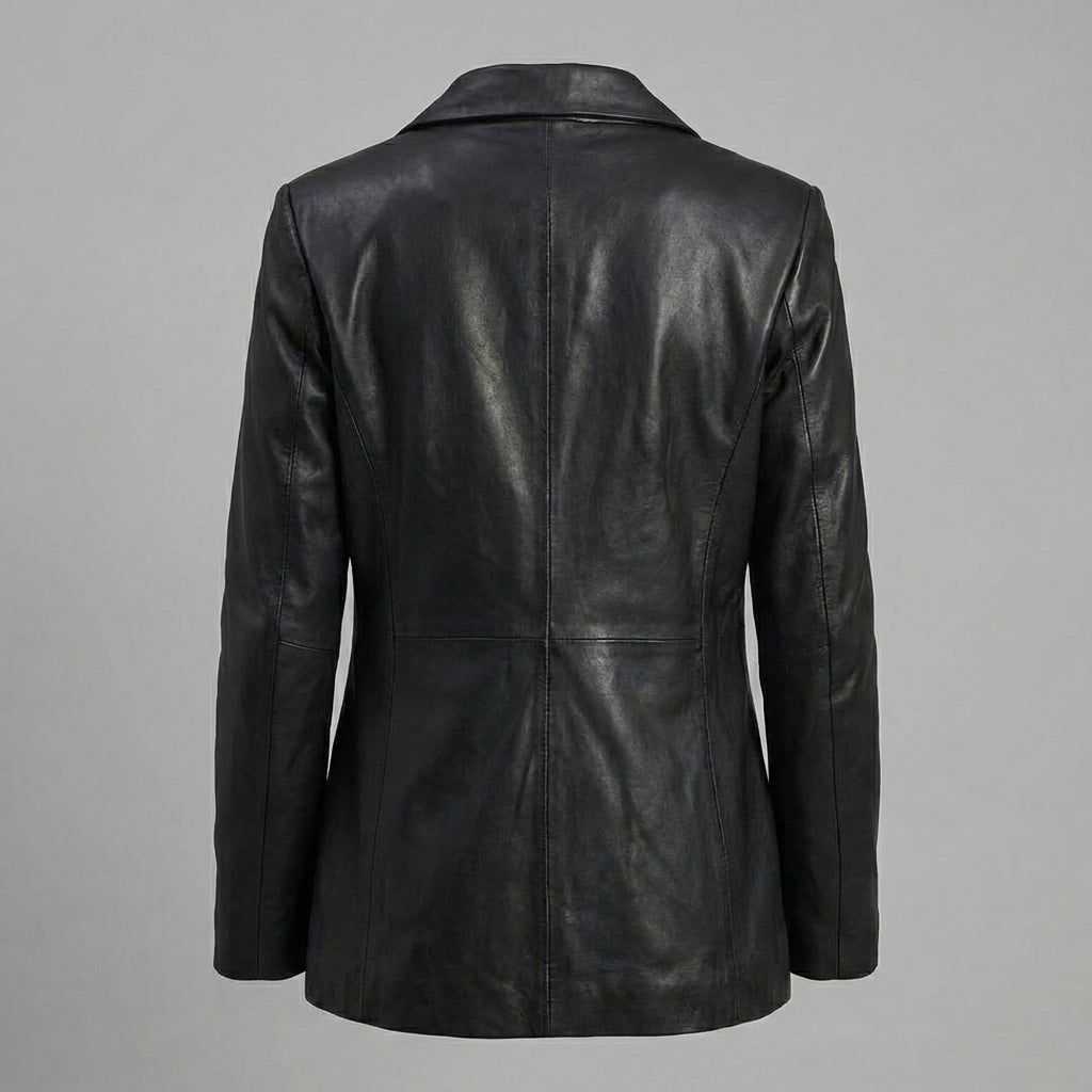 Women’s Luxe Tan Lambskin Leather Blazer