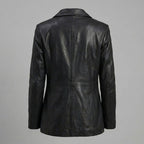 Women’s Luxe Tan Lambskin Leather Blazer
