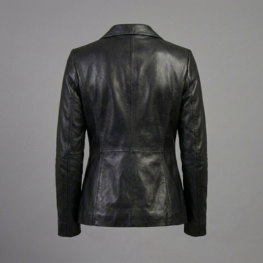 Women’s NoirEdge Black Leather Blazer Coat