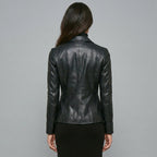 Women’s Noir Luxe Lambskin Leather Blazer Jacket