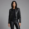 Women’s Premium Black Leather Motorcycle Biker Jacket