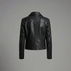 Women’s Premium Black Leather Motorcycle Biker Jacket
