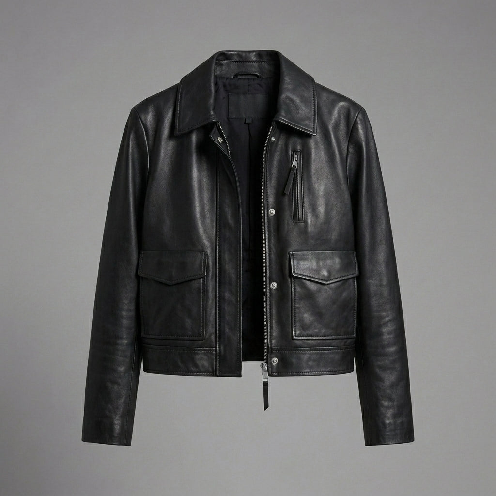 Women’s Premium Black Leather Motorcycle Biker Jacket