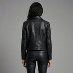 Women’s Premium Black Leather Motorcycle Biker Jacket