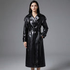 Women’s Premium Genuine Leather Trench Coat